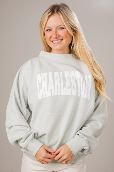 Charleston Graphic Sage Mockneck Sweatshirt