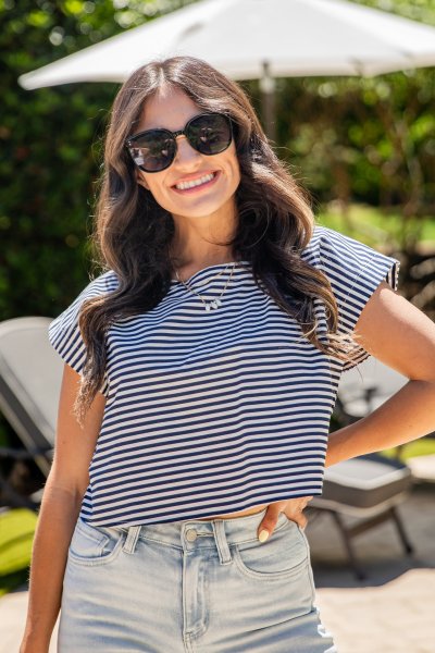 Happiness Ahead Striped Blouse - DU Deal