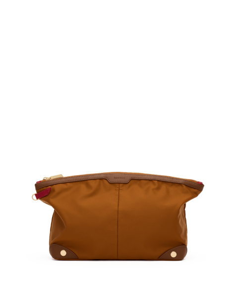 Nicky Cosmetic Pouch | Amber Nylon/Gold | Lrg