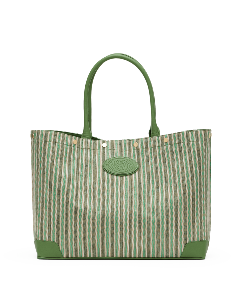 Olympia Tote | Pickle Stripe/Gold