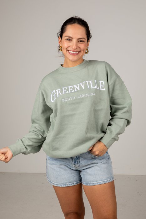 Greenville South Carolina Graphic Sage Pullover