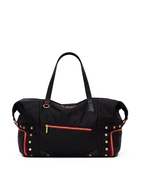Ivy Weekender | Black Nylon/Gold Red Zip