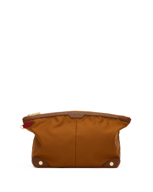 Nicky Cosmetic Pouch | Amber Nylon/Gold | Lrg