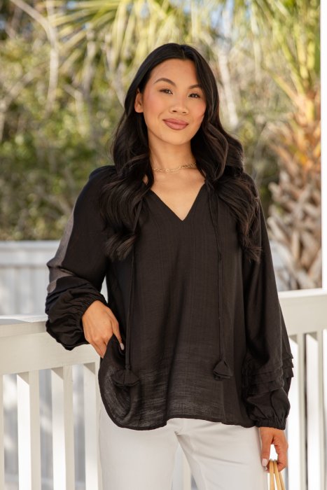 FINAL SALE - Easy Going Ruffle Blouse