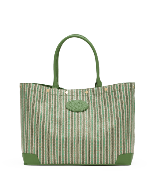 Olympia Tote | Pickle Stripe/Gold