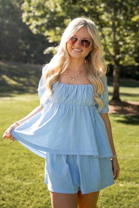 Summer Stroll Peplum Blouse - DU Deal